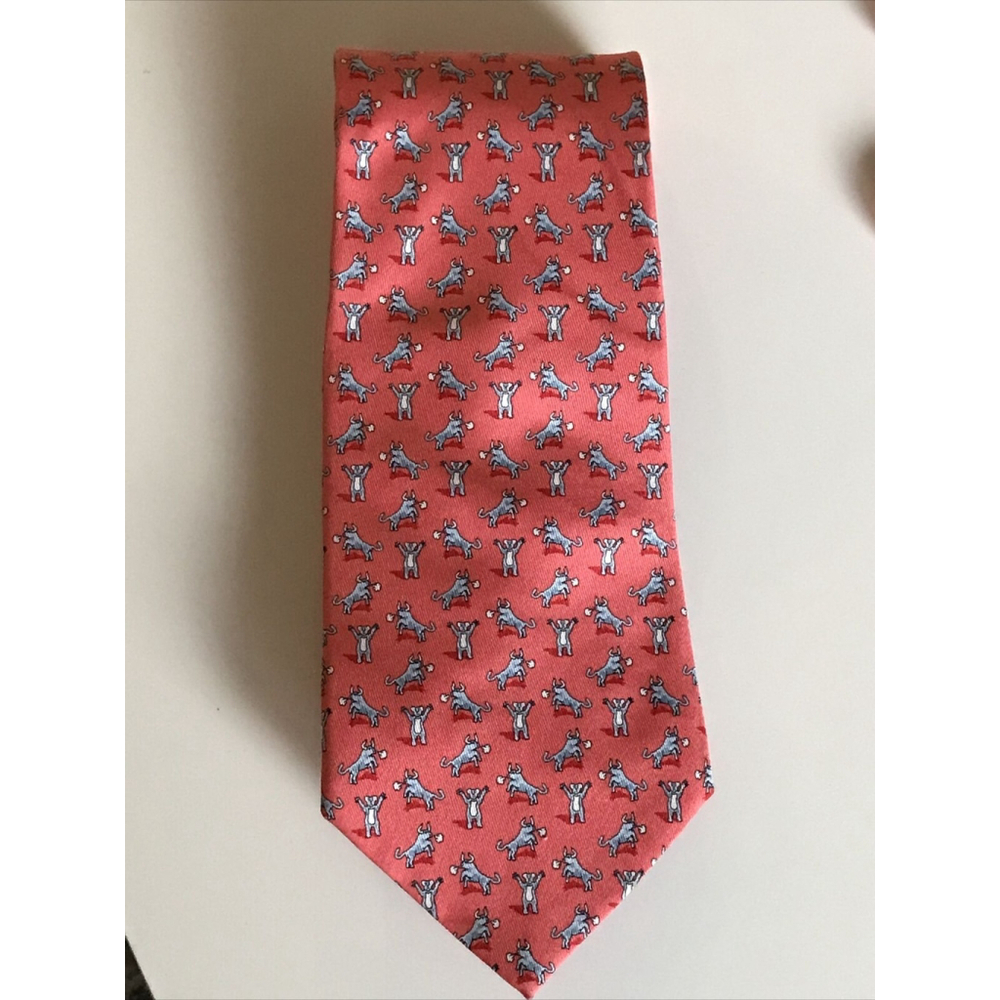VINEYARD VINES MADE IN U.S.A. LIGHT PINK/GREY ANIMAL PRINT TIE - NECK TIES.
